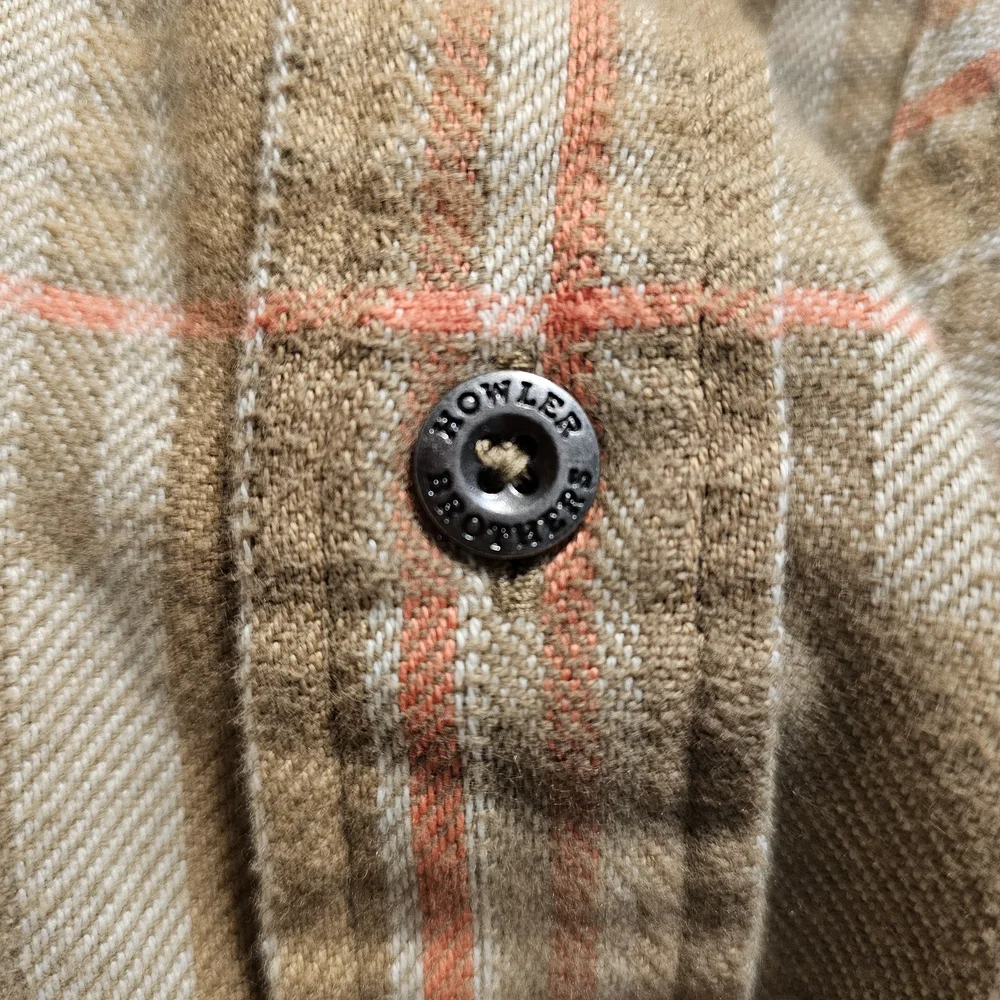 Howler Brothers Harker’s Flannel - Kempton Plaid Taupe - Men’s Medium - Picture 11 of 11